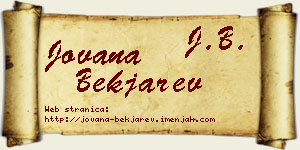 Jovana Bekjarev vizit kartica